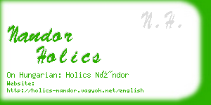 nandor holics business card